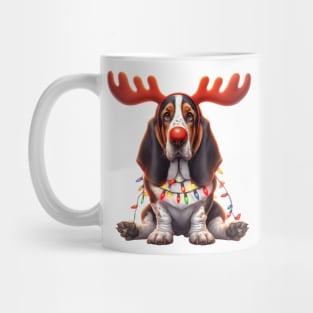 Christmas Red Nose Basset Hound Dog Mug